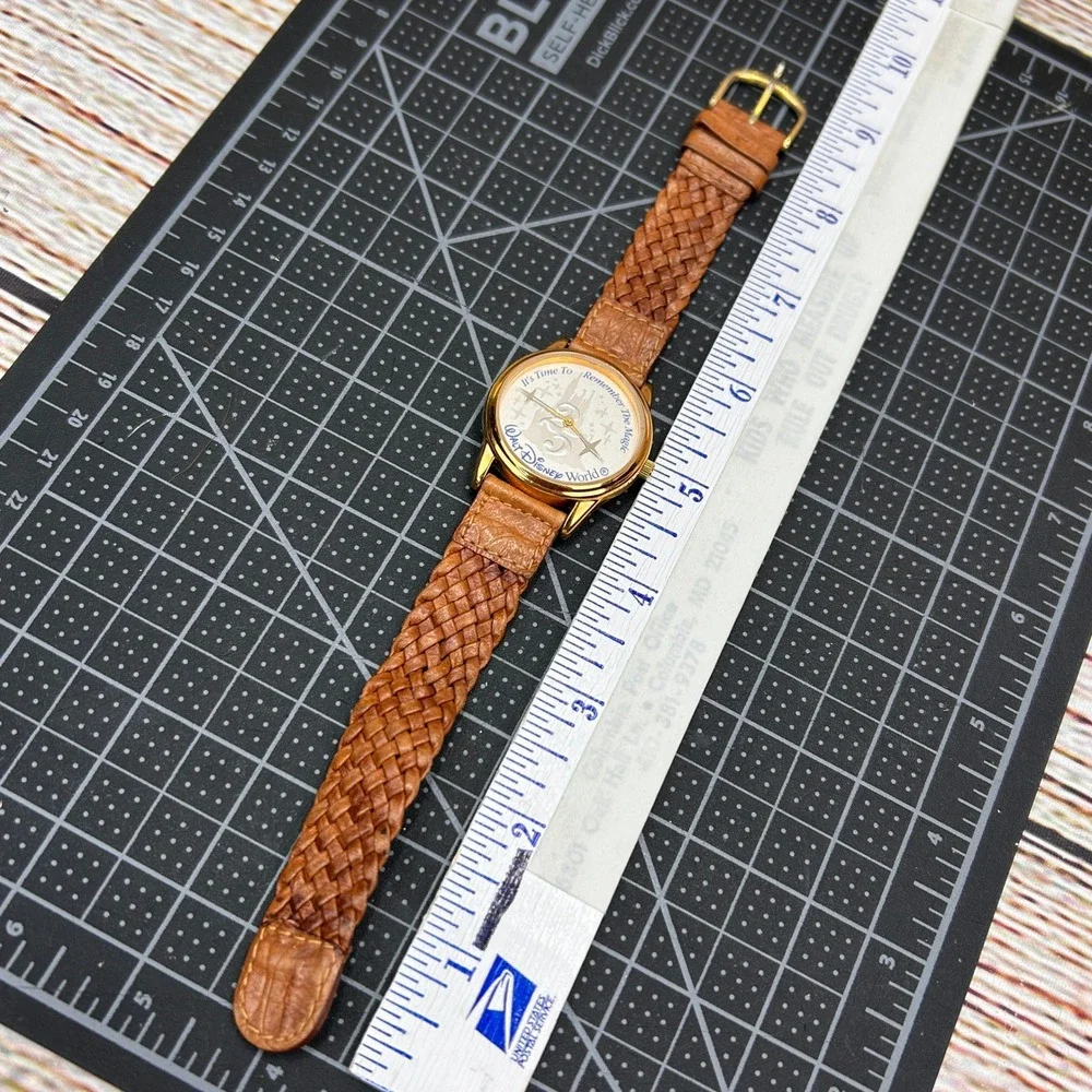 Vintage 1997 Disney World 25th‎ Anniversary Watch Kodak Braided Leather Strap